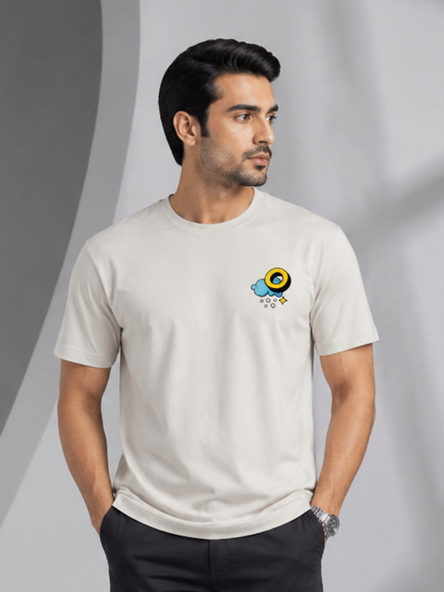 Elvn Chest Graphic Print Crew Neck T-Shirt