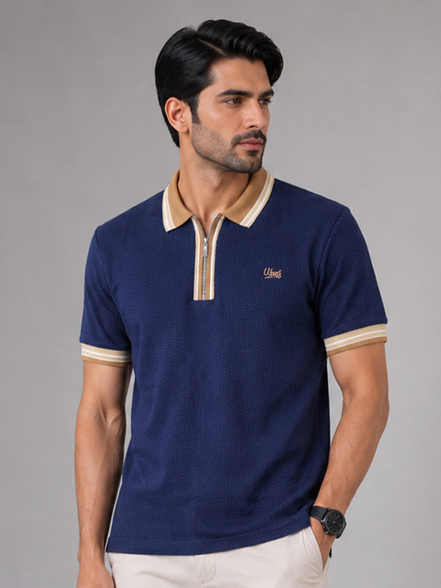 Elvn Men Quarter-Zip Premium Polo Shirt
