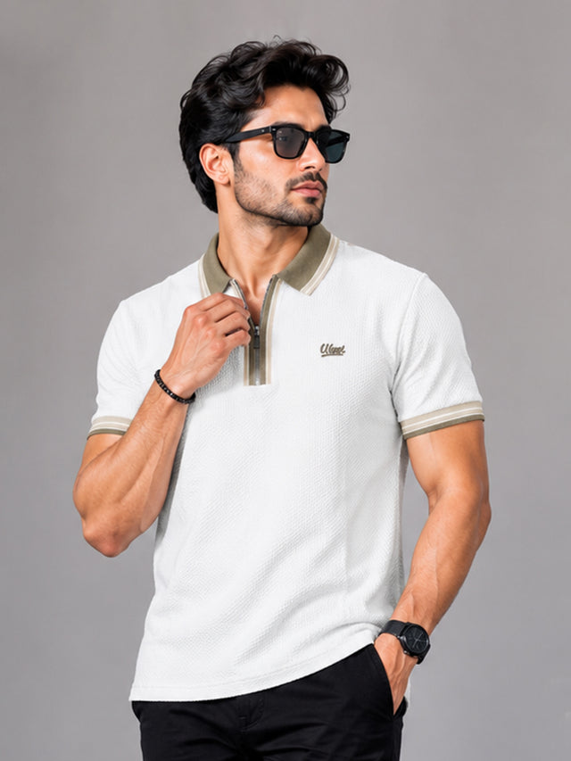 Elvn Men Quarter-Zip Premium Polo Shirt