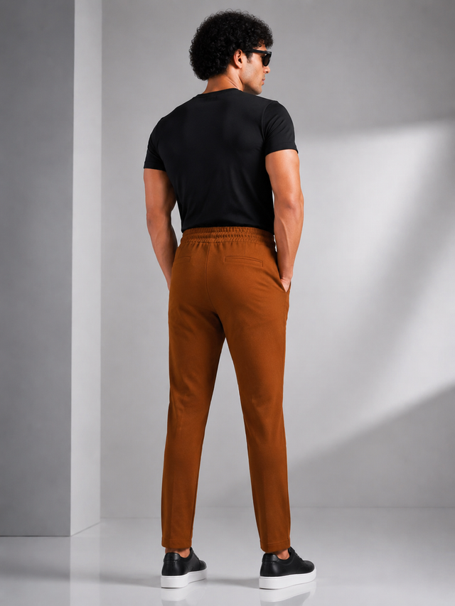 Elvn Retro Urban Style Line Detail Trousers