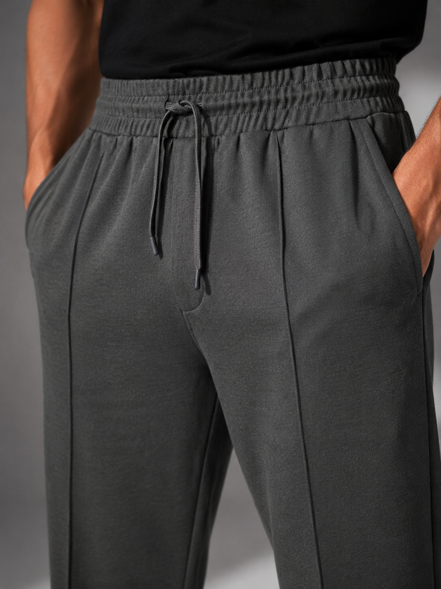 Elvn Drawstring Trousers with Piping Detail