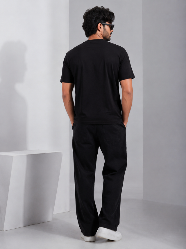 Elvn Side Graphic Print Crew Neck T-Shirt