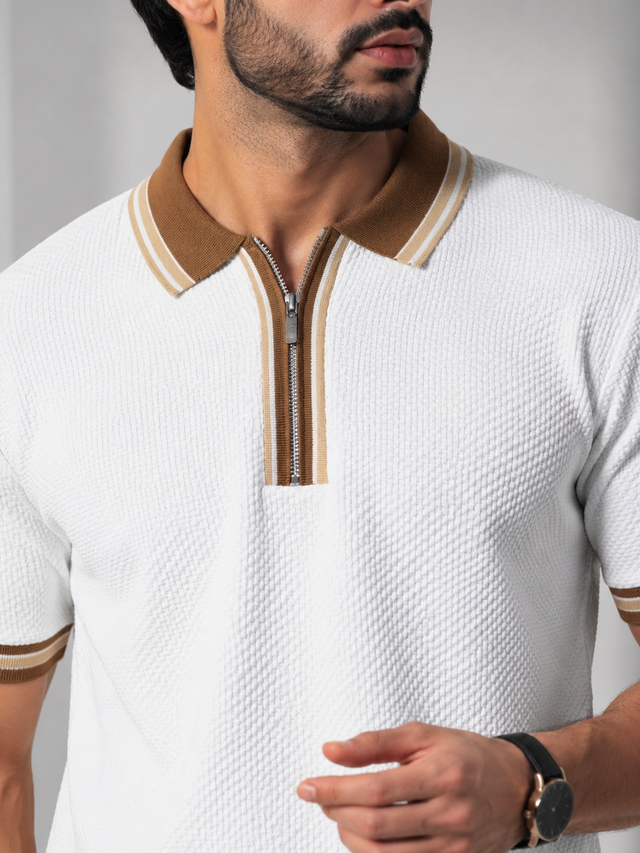 Elvn Men Quarter-Zip Premium Polo Shirt