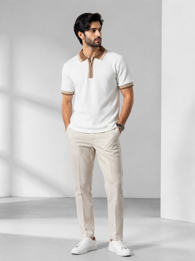 Elvn Men Quarter-Zip Premium Polo Shirt
