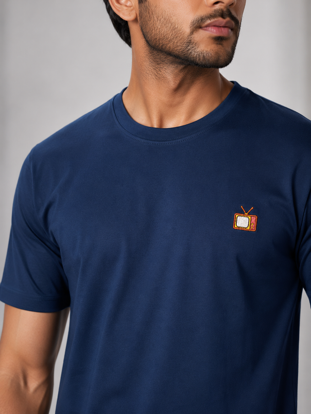 Elvn Men Mini Patch Detail Crew Neck T-Shirt