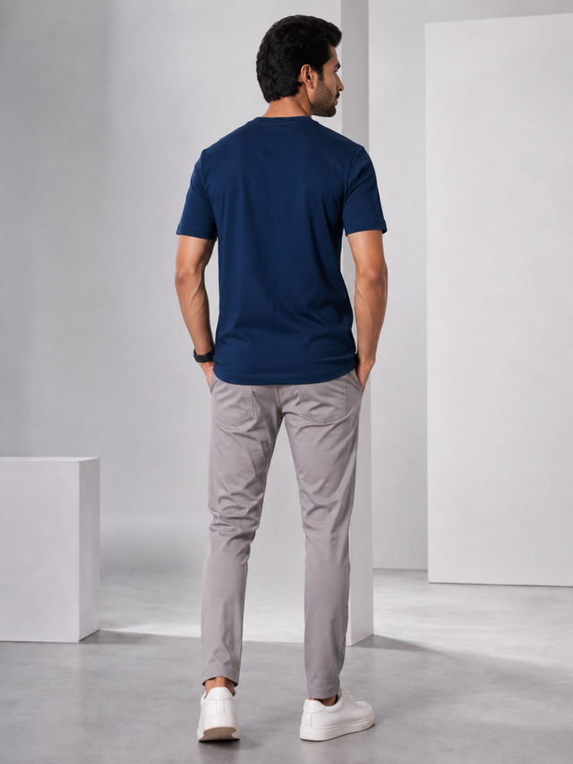 Elvn Men Mini Patch Detail Crew Neck T-Shirt