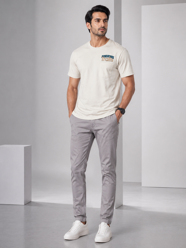 Elvn Adventure Graphic Print Crew Neck T-Shirt for mens