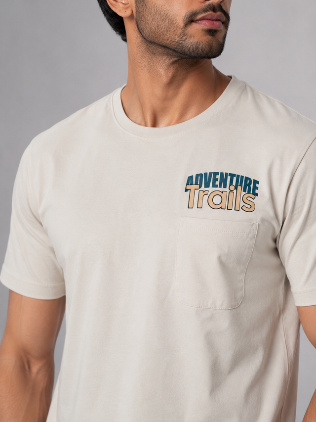 Elvn Adventure Graphic Print Crew Neck T-Shirt for mens