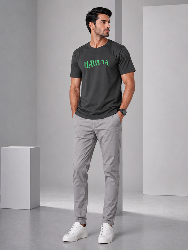 Elvn Havana Graphic Print Crew Neck T-Shirt