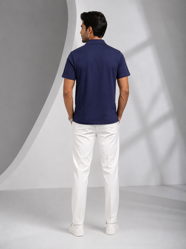 Elvn Plain Camp Collar Half Sleeve Button Down Shirt