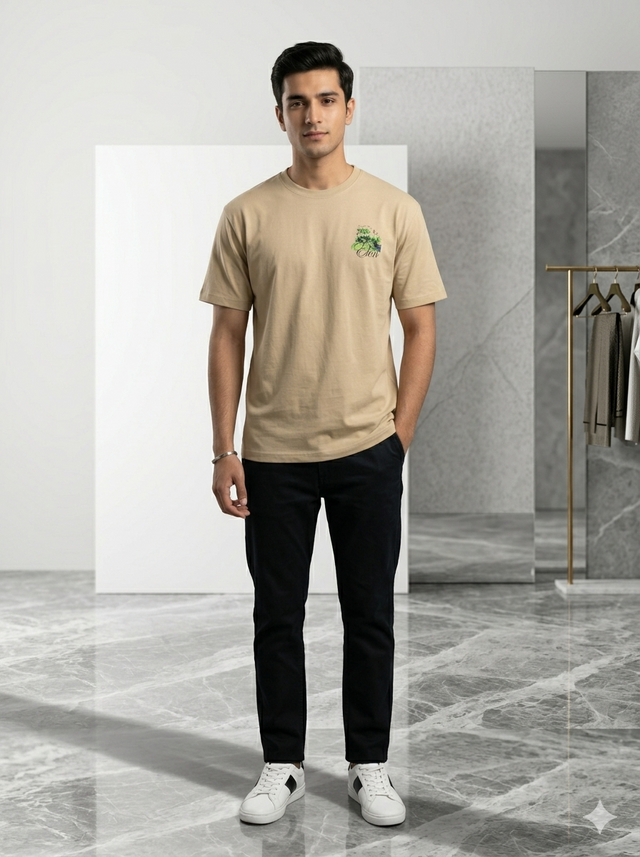 Elvn Character Graphic Print Crew Neck T-Shirt