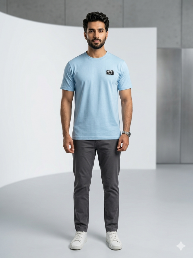 Elvn Mini Patch Detail Crew Neck T-Shirt