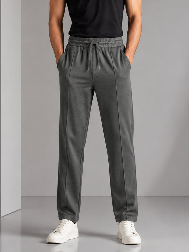 Elvn Drawstring Trousers with Piping Detail