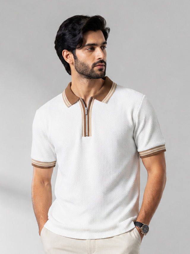 Elvn Men Quarter-Zip Premium Polo Shirt