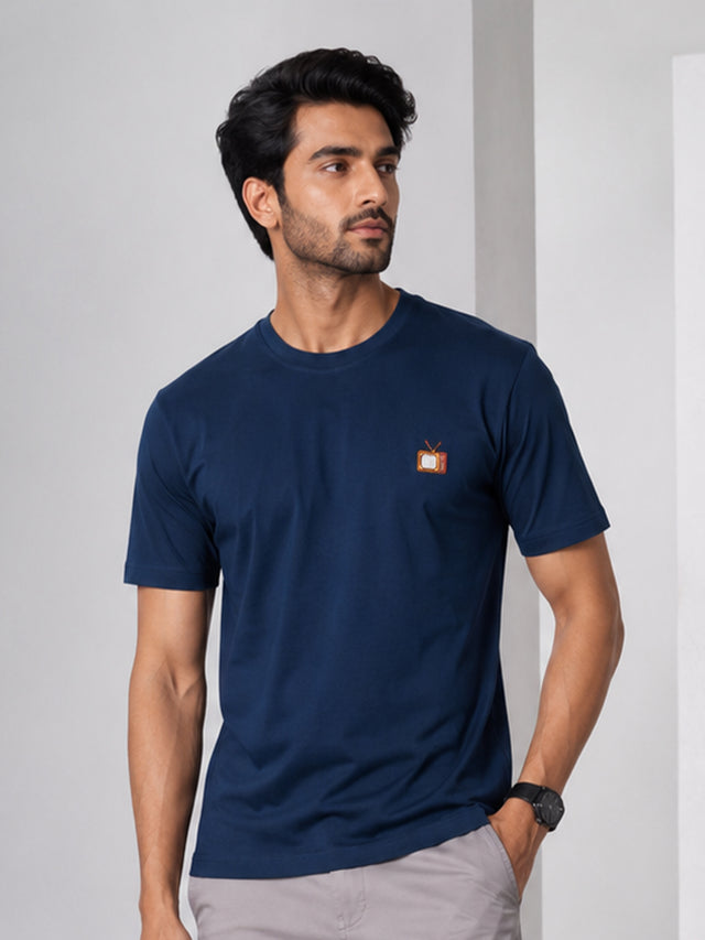 Elvn Men Mini Patch Detail Crew Neck T-Shirt