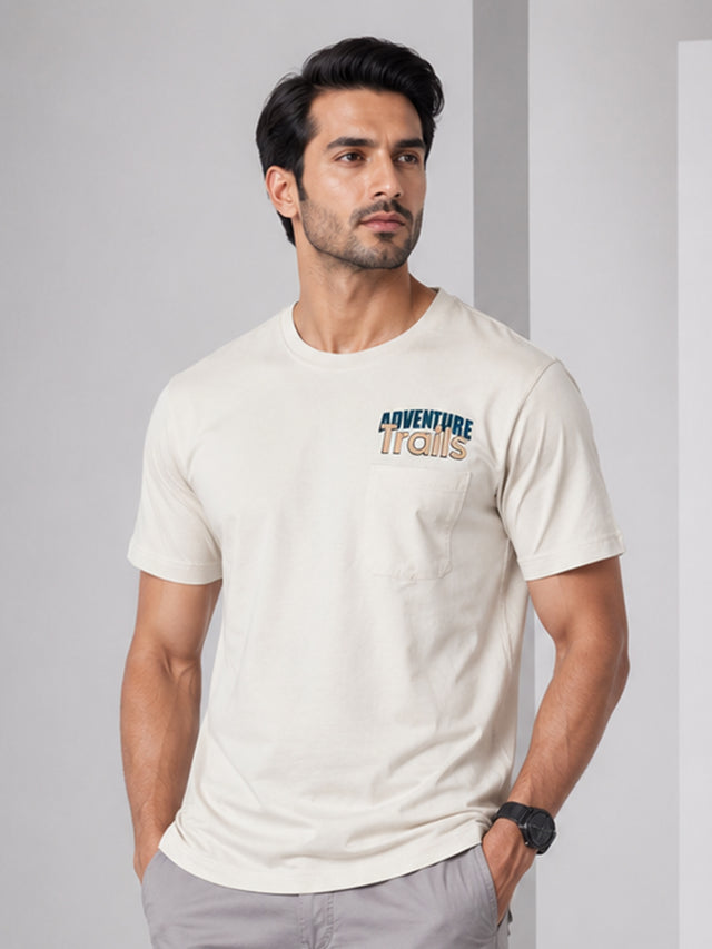 Elvn Adventure Graphic Print Crew Neck T-Shirt for mens