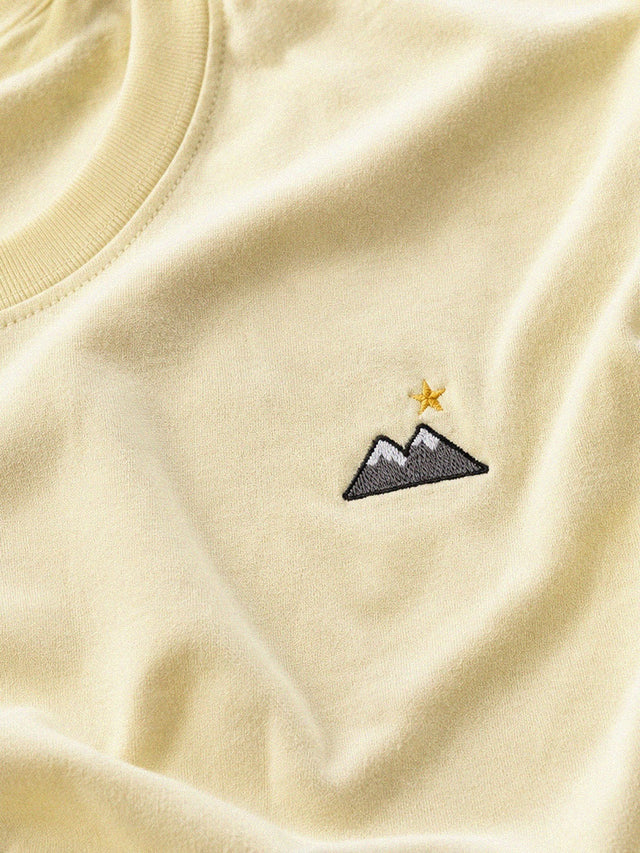 ELVN Mini Patch Detail Crew Neck T-Shirt - Pale Yellow