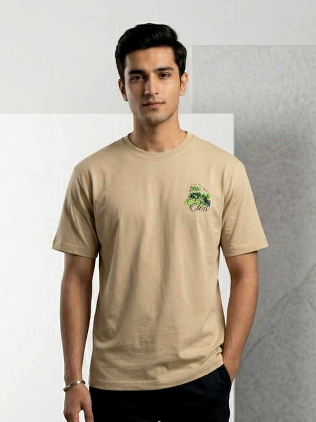 Elvn Character Graphic Print Crew Neck T-Shirt