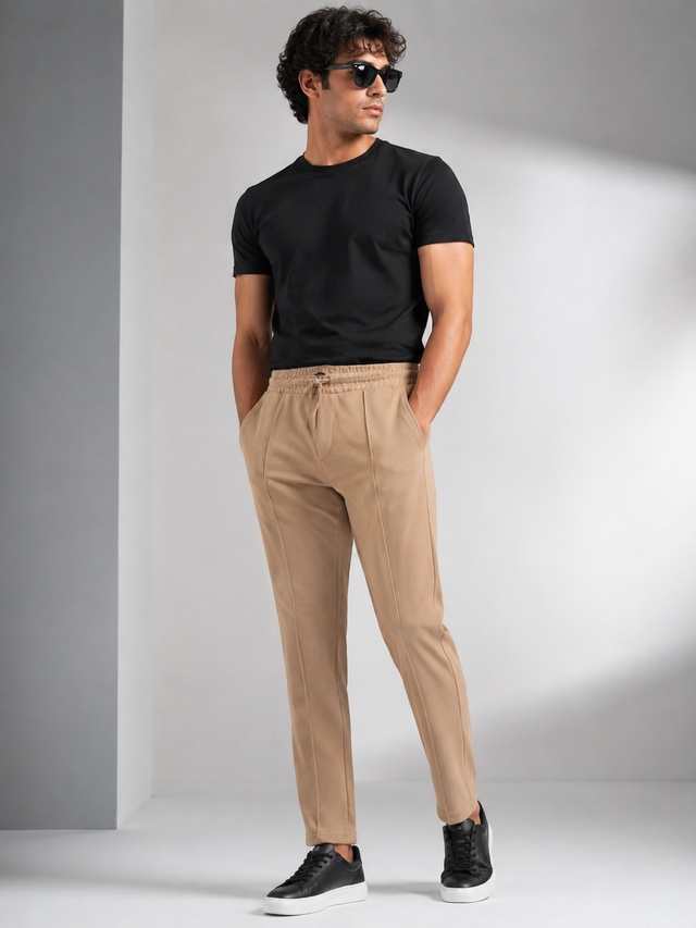 Elvn Smart Casual Trouser with contrass piping