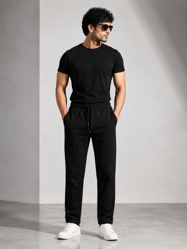 Elvn Retro Urban Style Line Detail  Trousers