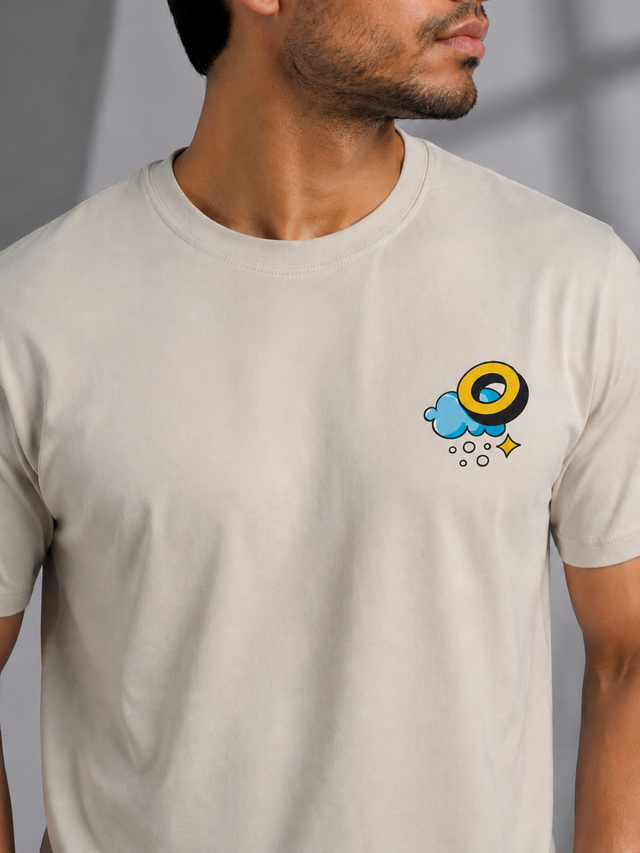Elvn Chest Graphic Print Crew Neck T-Shirt