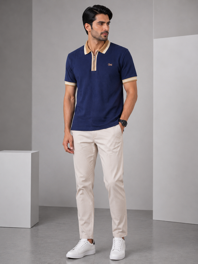 Elvn Men Quarter-Zip Premium Polo Shirt